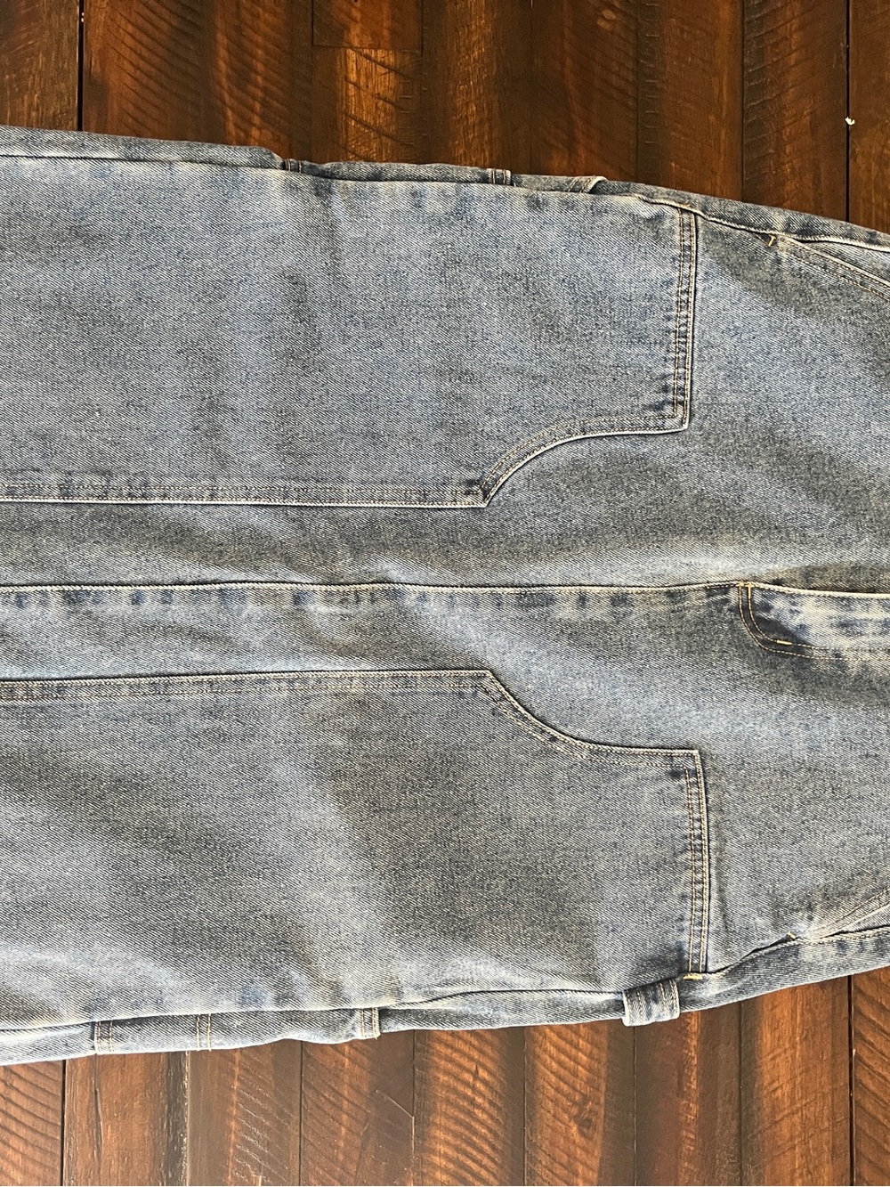 OBEY NWOT Size 27 Denim Cargo Midi Skirt Light Wash Utility Pockets